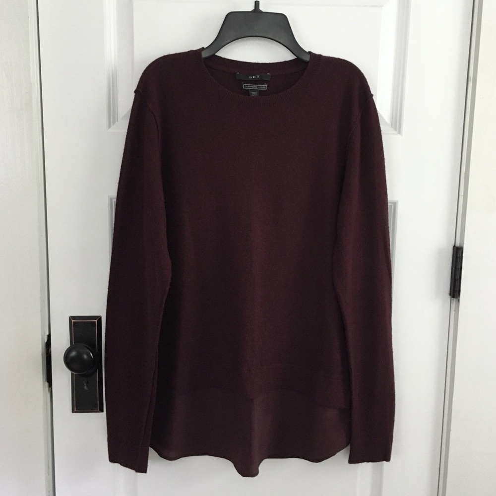 Christina Anstead SET Cashmere Layered Sweater